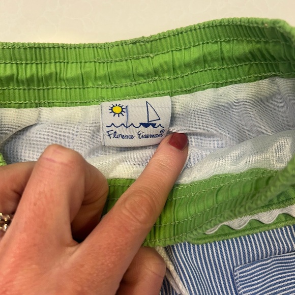 FLORENCE EISEMAN Boys 18 Months Seersucker alligator Lined SWIM SUIT - Picture 3 of 5